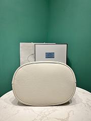PRADA Cream Buckle Leather Bucket Bag - 26.5x29x18cm - 6