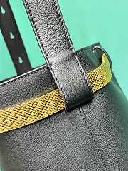 	 PRADA Black Buckle Leather Bucket Bag - 26.5x29x18cm - 5