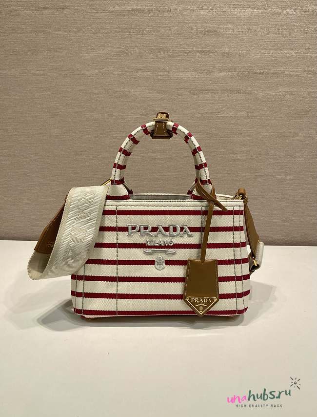 	 Prada Linen blend mini handbag red - 22x15x13cm - 1