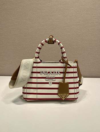 	 Prada Linen blend mini handbag red - 22x15x13cm