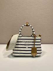 	 Prada Linen blend mini handbag black - 22x15x13cm - 1