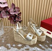 Valentino Vlogo Cut-out Wedge Sandal In Laminated Nappa Leather - 3
