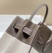 Hermes Birkin 30 Handbag Grey/Cream Leather - 6