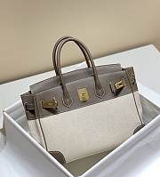 Hermes Birkin 30 Handbag Grey/Cream Leather - 5