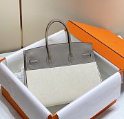 	 Hermes Birkin 35 Handbag Grey/Cream Leather - 2