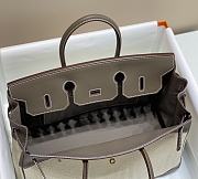 	 Hermes Birkin 35 Handbag Grey/Cream Leather - 4