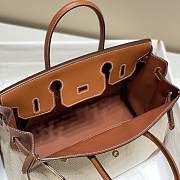 	 Hermes Birkin 30 Handbag Brown/Cream Leather - 5