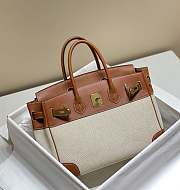 	 Hermes Birkin 30 Handbag Brown/Cream Leather - 6