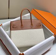 	 Hermes Birkin 35 Handbag Brown/Cream Leather - 3