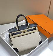 	 Hermes Birkin 30 Handbag Black/Cream Leather - 1