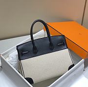 	 Hermes Birkin 30 Handbag Black/Cream Leather - 4