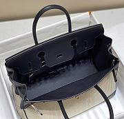 	 Hermes Birkin 30 Handbag Black/Cream Leather - 3