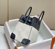 	 Hermes Birkin 35 Handbag Black/Cream Leather - 6
