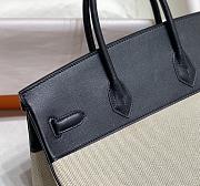 	 Hermes Birkin 35 Handbag Black/Cream Leather - 2