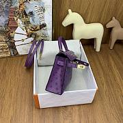 	 Hermes Kelly pochette purple ostrich leather bag - 22cm - 6