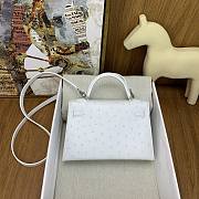 	 Hermes Kelly pochette white ostrich leather bag - 22cm - 2
