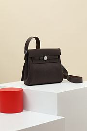 Hermes Herbag Zip 20 bag in dark chocolate - 5