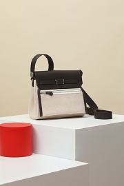 	 Hermes Herbag Zip 20 bag in dark chocolate/cream - 6