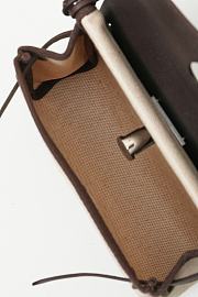 	 Hermes Herbag Zip 20 bag in dark chocolate/cream - 4