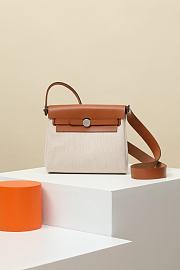 	 Hermes Herbag Zip 20 bag in brown/cream - 2