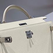 Hermes Kelly 25 Epsom Leather In White - 2