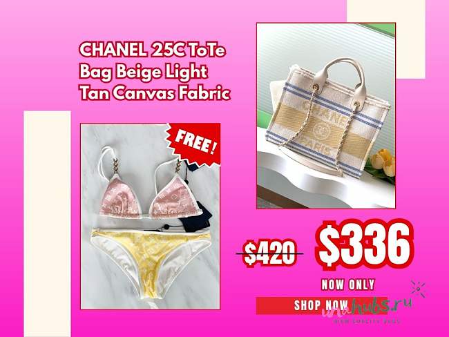 Chanel Deauville Shopping Bag In Canvas - 41x26x17cm - 1