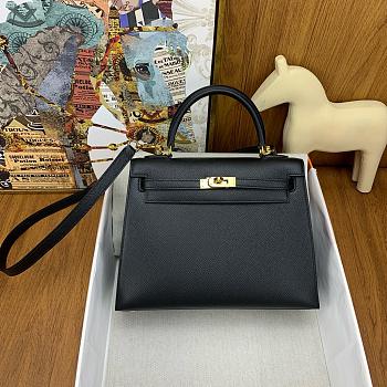 Hermes Kelly 25 Epsom Black Leather