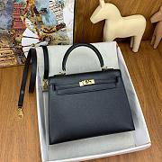 Hermes Kelly 25 Epsom Black Leather - 5