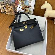 Hermes Kelly 25 Epsom Black Leather - 3