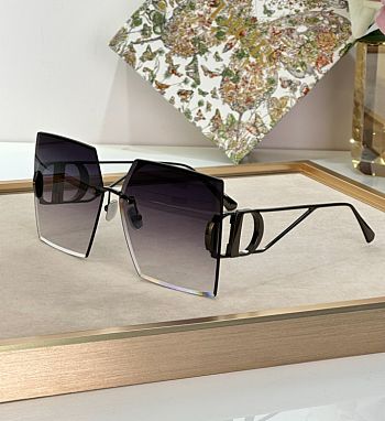 Dior 30MONTAIGNE Gray-to-Blue Gradient Square Sunglasses