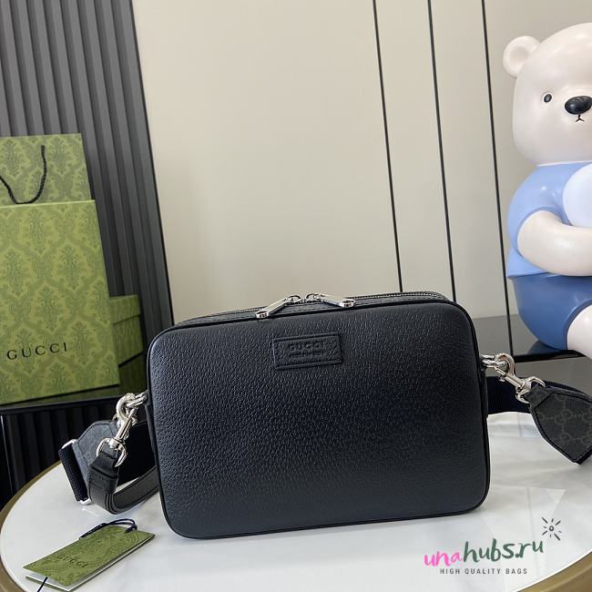 Gucci GG Supreme small crossbody bag Black leather - 16.5x 24x 4.5cm - 1
