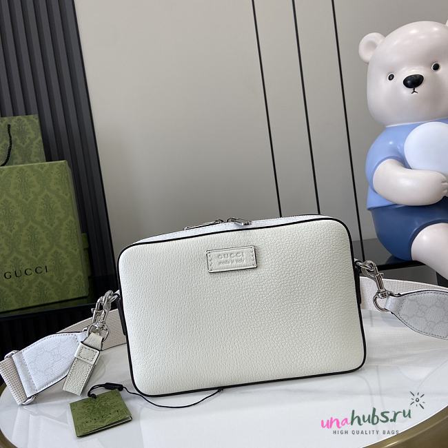 	 Gucci GG Supreme small crossbody bag white leather - 16.5x 24x 4.5cm - 1