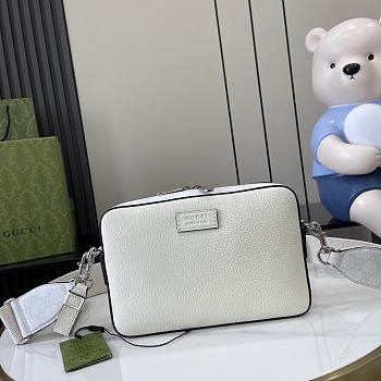 	 Gucci GG Supreme small crossbody bag white leather - 16.5x 24x 4.5cm