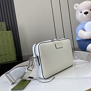 	 Gucci GG Supreme small crossbody bag white leather - 16.5x 24x 4.5cm - 5