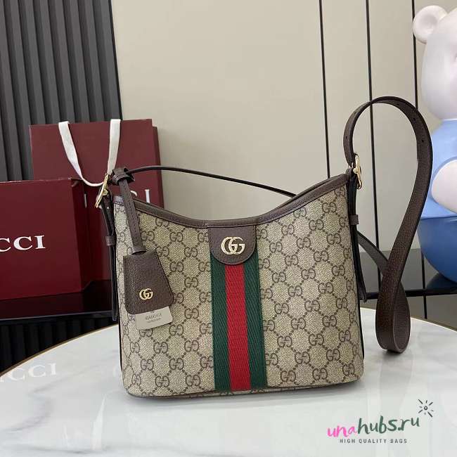 	 Gucci Ophidia small shoulder bag in brown - 23x21x12cm - 1