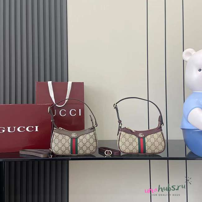 Gucci Ophidia mini shoulder bag in Beige GG Canvas - 19.5x 11x 3.5cm - 1