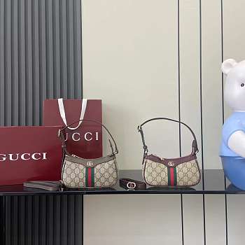 Gucci Ophidia mini shoulder bag in Beige GG Canvas - 19.5x 11x 3.5cm