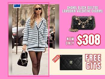 Chanel charm black smooth leather flap bag