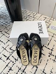 Loewe Toy Panta toe post sandal in lambskin Black - 1