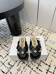 Loewe Toy Panta toe post sandal in lambskin Black - 6