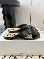 Loewe Toy Panta toe post sandal in lambskin Black - 5