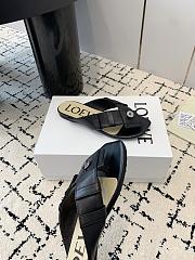 Loewe Toy Panta toe post sandal in lambskin Black - 4