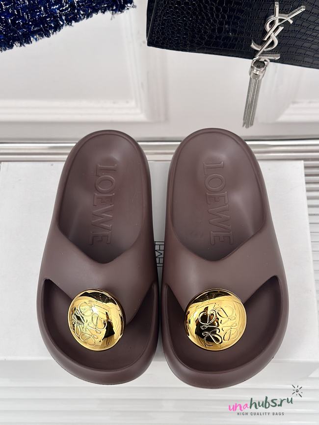 	 LOEWE x Paula's Ibiza Foam Bubble Slides Brown - 1