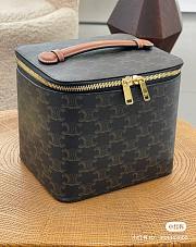 Celine Square Vanity Case In Triomple Calfskin - 18x15x14.5cm - 2