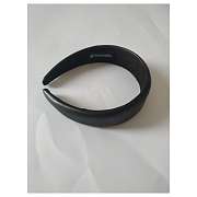Chanel Black Leather Headband CC Logo - 4
