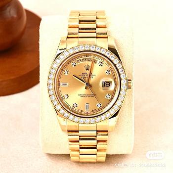 Rolex Day Date 41mm Diamond Champagne Dial 18K yellow gold
