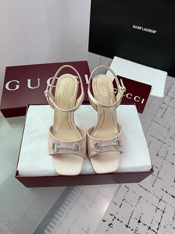 	 Gucci Horsebit Beige Heels 8.5CM