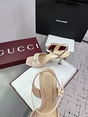 	 Gucci Horsebit Beige Heels 8.5CM - 3