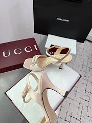 	 Gucci Horsebit Beige Heels 8.5CM - 5