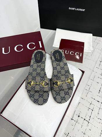 	 Gucci GG Ebony Horsebit slides in blue